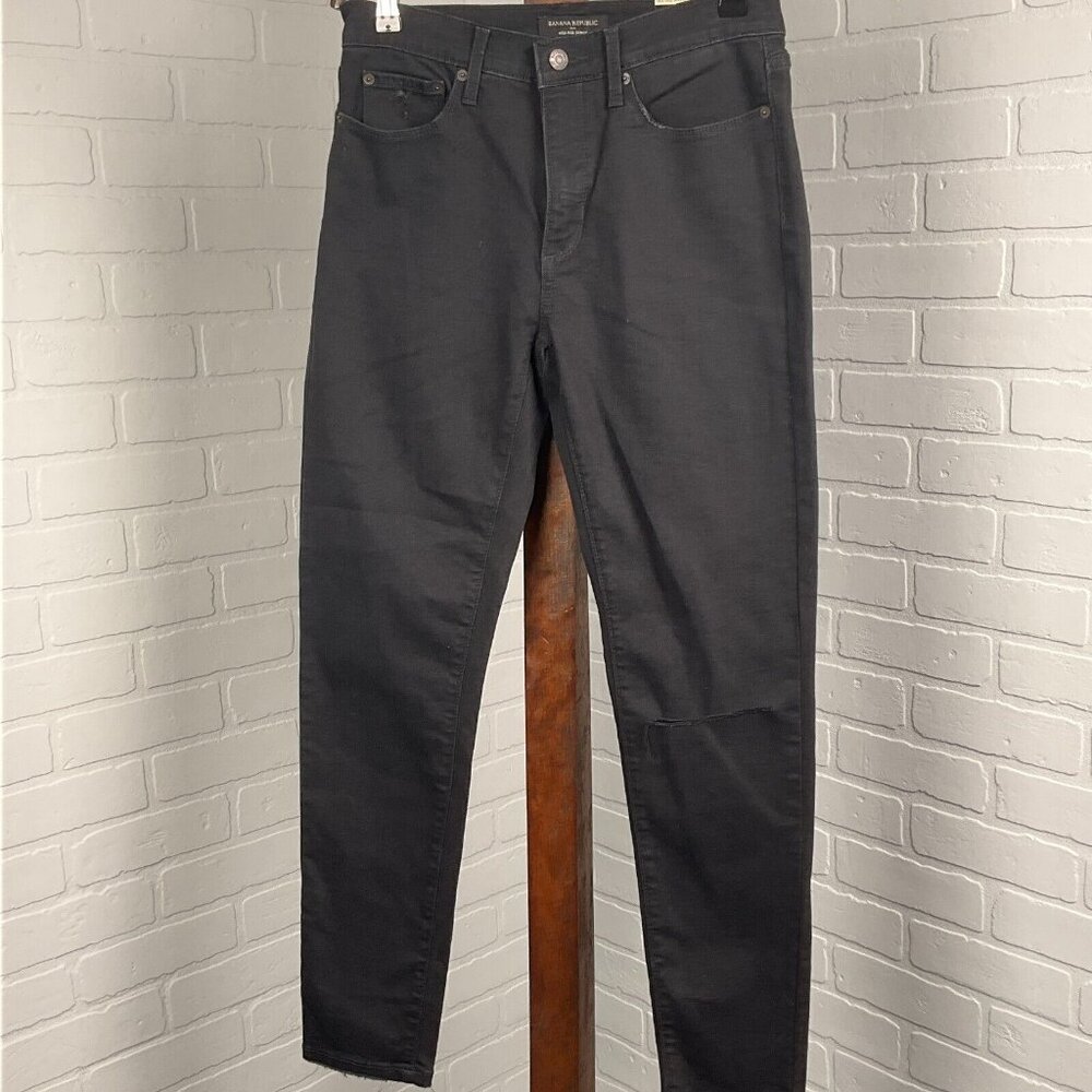 Banana Republic Jeans Women 27/4 28Wx28LBlack High‎ Rise Skinny Denim NWT